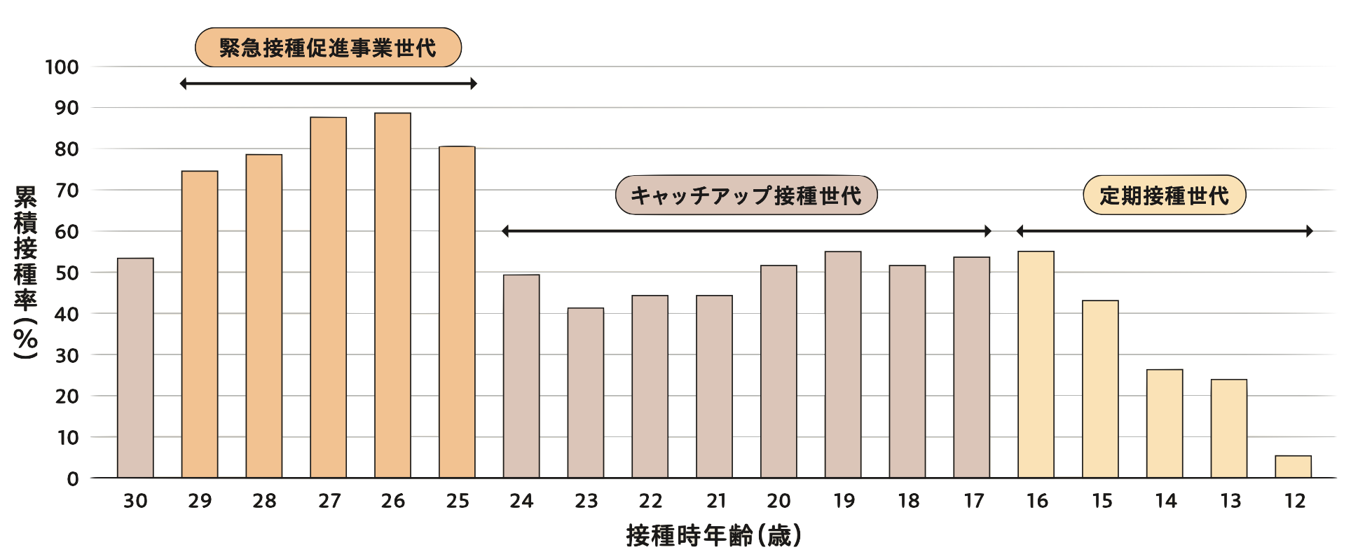 2024年度末までの日本のHPVワクチン累積接種率の推定